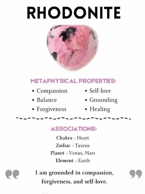 Rhodonite crystals: properties and benefits